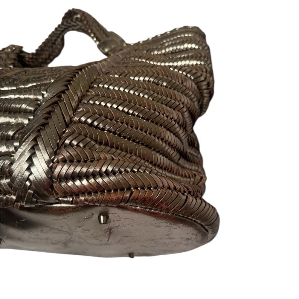 ANYA HINDMARCH Metallic Gold Woven Leather Large Neeson Tote Bag - Picture 9 of 13